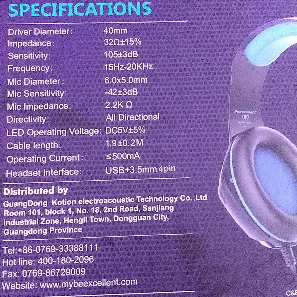 NWT Pro Gaming Headset by Bee xcellent - GM1 - Blue
